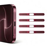 4PCS Metal Dust Mesh Covers for iPhone 18 Pro 18 Pro Max Red