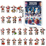 Christmas Cow Advent Calendar – 24-Day Blind Box Ornaments Set for Tree Style 1