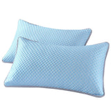 2 PCS 48x74cm Textured Cooling Polyester Pillowcases Blue