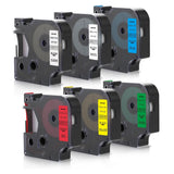 6 Pack 12mm Replacement Label Tapes Compatible with Dymo LetraTag LT Series