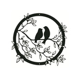 Bird on Tree Branch Metal Silhouette Wall Art Metal Bird Wall Art Decor Black