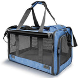 Washable Pet Carrier for Large Cats and Dogs Travel Blue