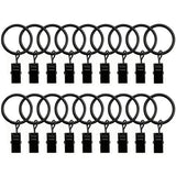 18-Pack Metal Curtain Ring Clips 4.0mm Wire with 50mm Inner Diameter Black