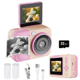 Instant Print Camera S11 48MP with 32GB Card for Boys Girls Pink