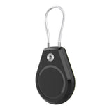 Airtag Lock Case with Wire Cable Hard Shell Protector for AirTag Keychain Luggage Black