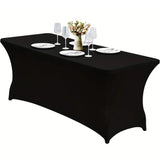 Rectangular Spandex Stretch Tablecloth for Wedding Party Black