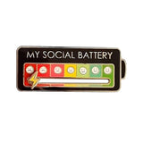 2 Pcs Mood Expression Lapel Pins Adjustable Emotion Badge Pins with Sliding Indicator Style 1