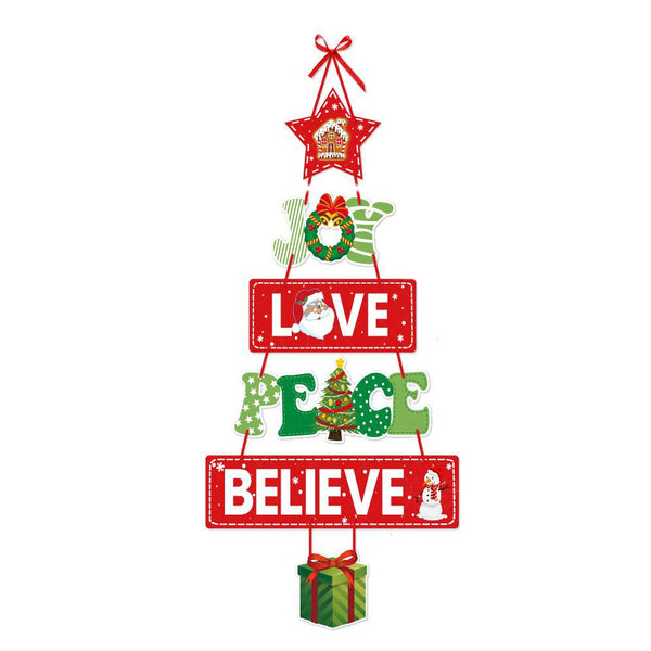 Christmas Hanging Door Sign Welcome Sign for Front Door Xmas Party Decorations Style 1