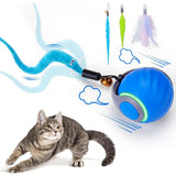 3-Tail Automatic Rolling Cat Toy Ball – Interactive Indoor Toy for Cats Blue