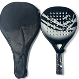 Carbon Fiber Paddle Tennis Racket with EVA Core & Carry Bag – Beach/Court Gray