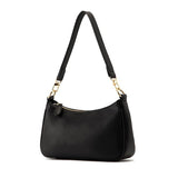 Shoulder Bag with Chain and Strap Design – Underarm Purse Handbag for Women Black