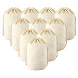 10 PCS Reusable Canvas Drawstring Storage and Gift Bags
