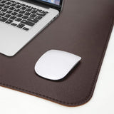 PU Leather Desk Mat Protector Non-Slip Mouse Mat Water Resistant Desk Blotter Pad for Office and Home Brown