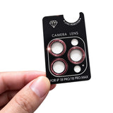 Glitter Camera Lens Film for iPhone 18 Pro and iPhone 18 Pro Max Red