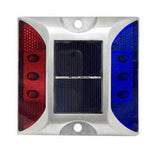 2 PCS Solar Deck Lights for Outdoor Roadway Driveway and Path Marking Red and Blue