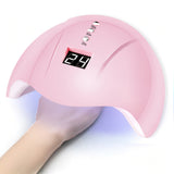 36W UV LED Nail Lamp with 3 Timer Settings for Home Use Pink