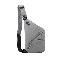 Anti-Theft Travel Left Chest Pack Crossbody Bag Sling Bag for Bicycle Sport Gray