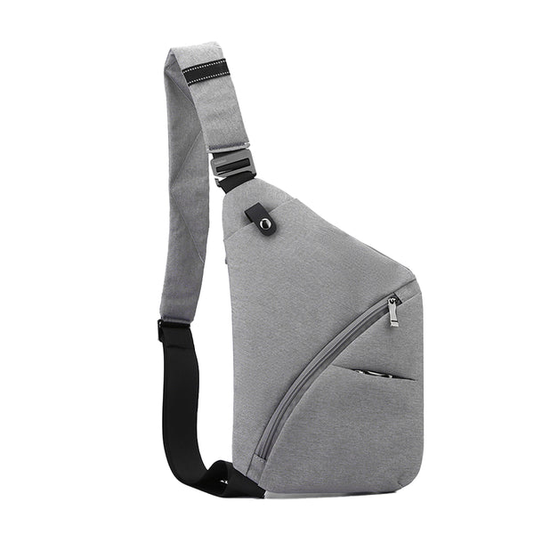 Anti-Theft Travel Left Chest Pack Crossbody Bag Sling Bag for Bicycle Sport Gray