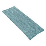 Stripe Style Chenille Bath Mat Non Slip Bath Runner Floor Mat Blue