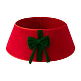 Christmas Tree Skirt Collar with Bow for Stand and Wire Cover Red
