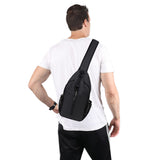 Water-Resistant Crossbody Bag Travel Sling Shoulder Bag with Multiple Compartments Headphone Port Black
