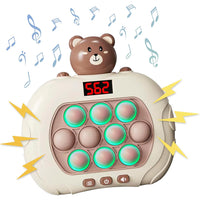Fast Push Game Pop Puzzle Game Sensory Toys with Digital Display for Kids Brown Bear