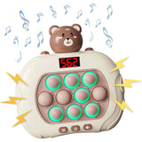 Fast Push Game Pop Puzzle Game Sensory Toys with Digital Display for Kids Brown Bear