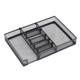 Mesh Desk Drawer Organizer Storage Tray with 6 Adjustable Compartments for Home Office Supplies