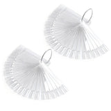 100 PCS Clear Nail Sticks with Ring Nail Art for Polish Display Square Shapes