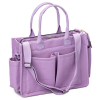 Large Canvas Tote Bag for Women Laptop Work Book Bags Crossbody Handbag Shoulder Travel Gym Bag Purple