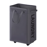 Rolling Narrow Tall Laundry Basket with Wheels for Bathroom and Laundry Room Grey