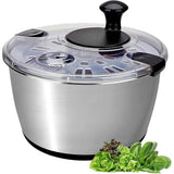 5L Stainless Steel Salad Spinner Vegetable & Fruit Washer with Drain
