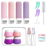 18PCS Leak Proof Silicone Travel Bottles Toiletry Set Style 1