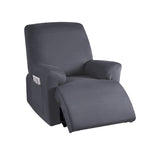 Full Wrapped Stretch Recliner Chair Cover Elastic Recliner Sofa Slipcover Dark Gray