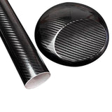 5D Gloss Black Carbon Fibre Fiber Vinyl Car for Car Motorcycles
