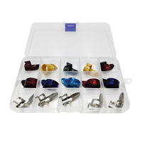 15PCS Finger Pick Set for Guitar – Includes 15-Grid Storage Case Box