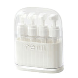 4-in-1 Travel Toiletry Cosmetic Bottle Set 4 Pieces 40ml Leak-Resistant Travel Dispenser Bottles for Carry-On Luggage White