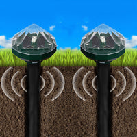2pcs Solar Snake Repellent LED Light Ultrasonic Pest Repeller for Yard Garden