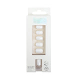 Set of 24Pcs Press On Nails Solid Color Self-Adhesive Fake Nails White