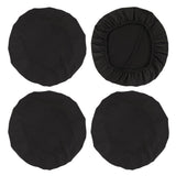 4 PCS Stretch Removable Dining Chair Seat Cushion Slipcovers for Decor Black