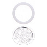 Replacement Silicone Gasket Aluminium Filter Set for Moka Pot
