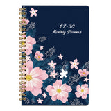 2027 to 2030 A5 Spiral Four Year Planner Notebook Monthly Goals Style 3