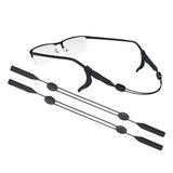 3 PCS Adjustable Black Sports Eyeglass Straps for Men and Women