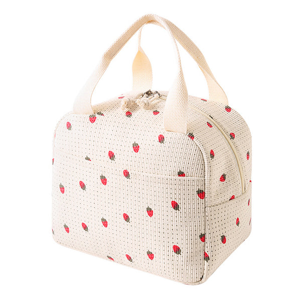 Cute Corduroy Lunch Bag Insulated Lunch Tote Bag for Work Picnic Travel Style 2