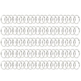 100 PCS Nickel Plated Metal Hinged Binder O Rings for Keys and Scrapbooks