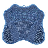 Non Slip Shower Mat 30x28cm Suction Back and Foot Cleaning Blue
