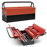 3 Tier Metal Tool Box Portable with Handle and Lock Hole for Home