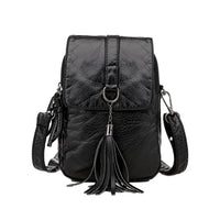 Women Mobile Phone Bag PU Leather Purse Wallet Shoulder Pouch Small Crossbody Bag Black