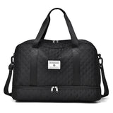 Large Capacity Travel Duffel Bag Versatile Shoulder Crossbody Weekender Bag with Shoe Compartment Black