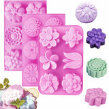 3 PCS Flower Shaped Silicone DIY Handmade Soap Mold US Seller